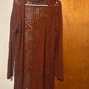 Rue21 Brown Textured Knit Cardigan Sweater